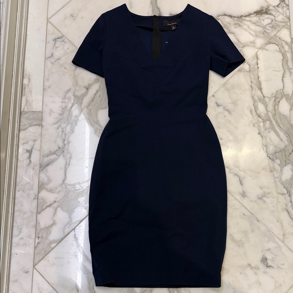 Roland Mouret for Banana Republic Elegant Navy Blue cotton stretch Dress -NWT - Picture 6 of 9